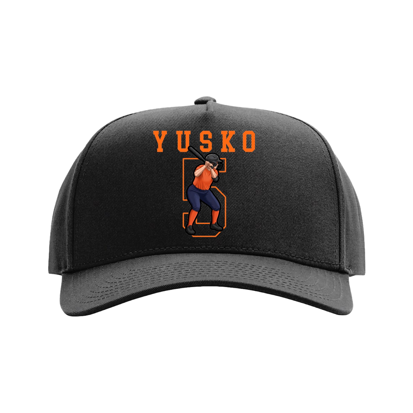 Full Fabric Five-Panel Champ Cap — Shirsey in Black