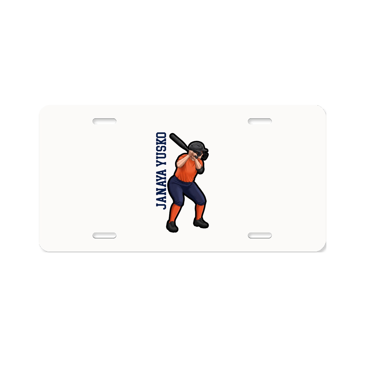 License Plate — Name Vertical in Classic