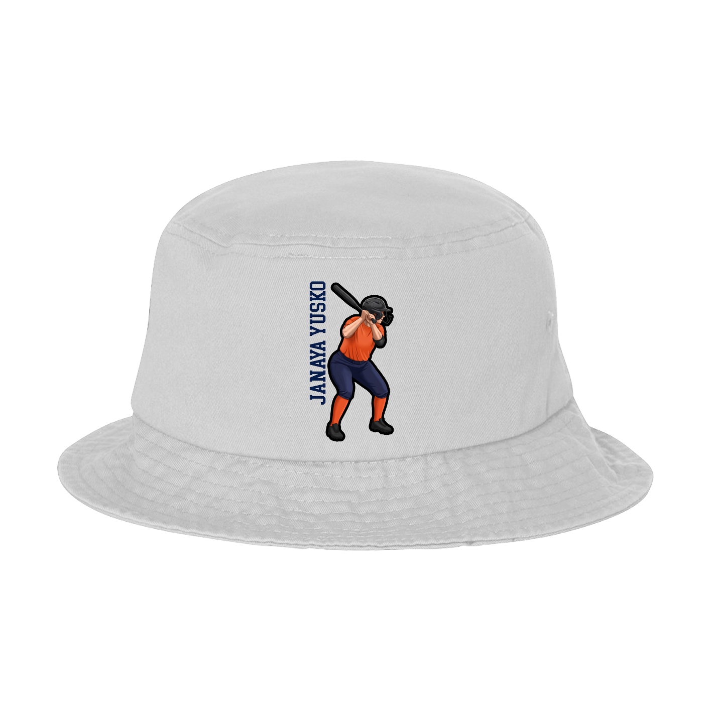 Bucket Cap — Name Vertical in White