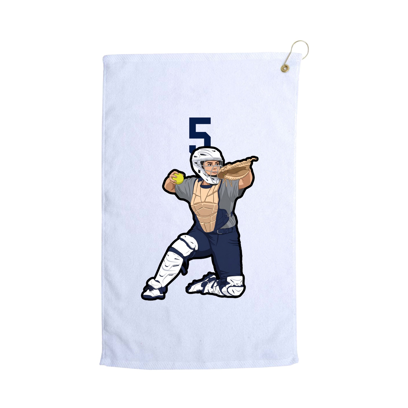 Golf Towel — Number Top in White