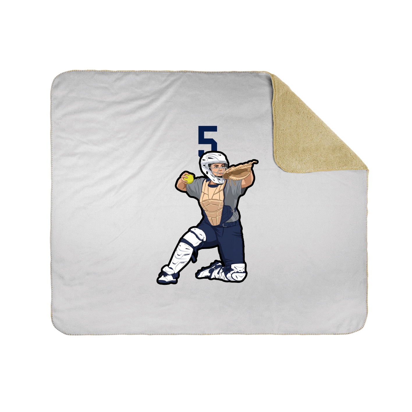 Throw Blanket — Number Top in White
