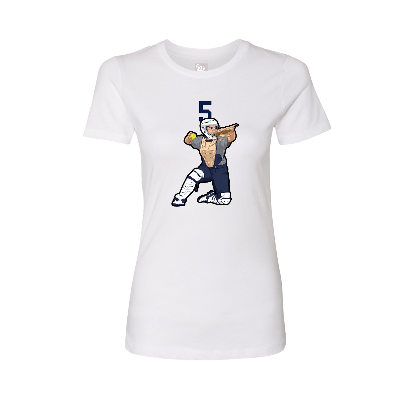 Fitted Women's Tee — Number Top in White