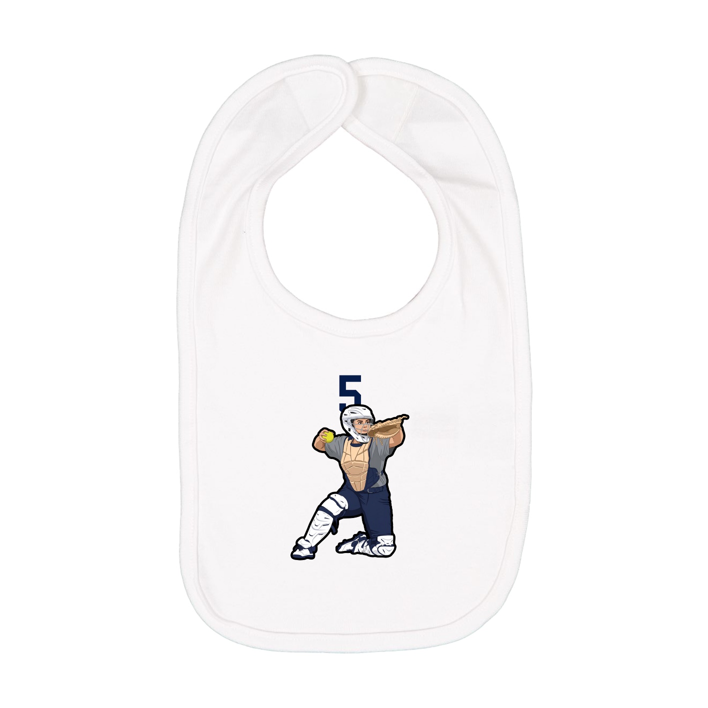 Infant Bib — Number Top in White