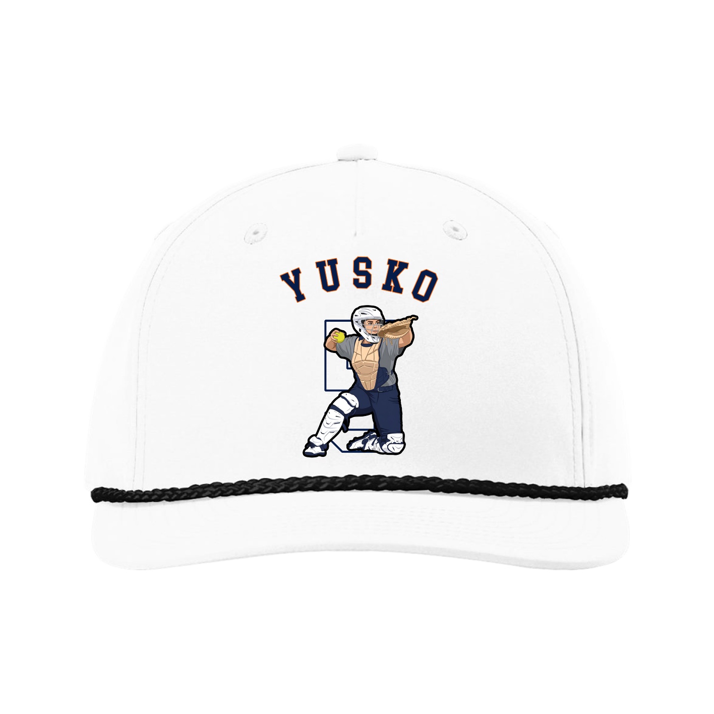 Five-Panel Classic Rope Cap — Shirsey Arch in White