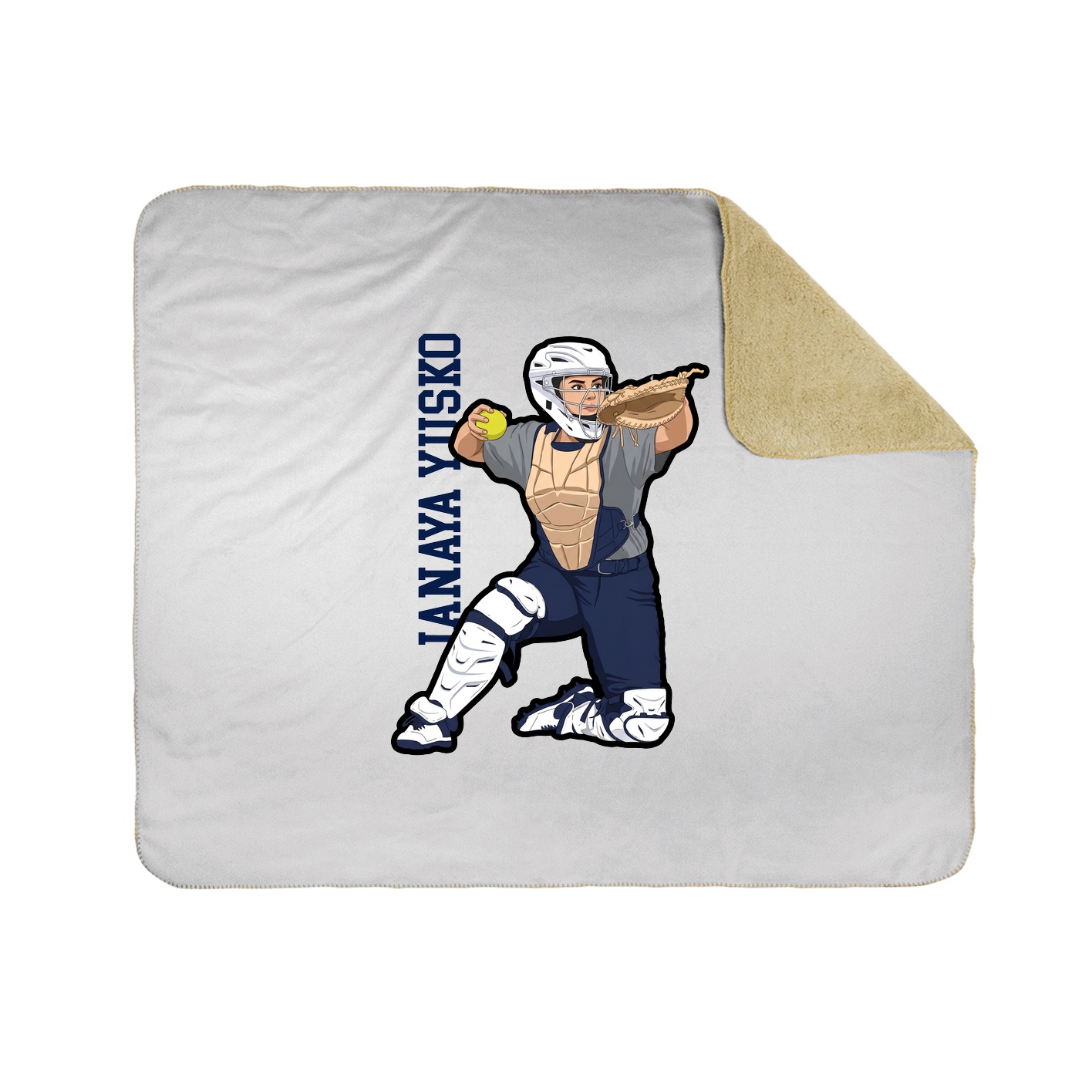 Throw Blanket — Name Vertical in White