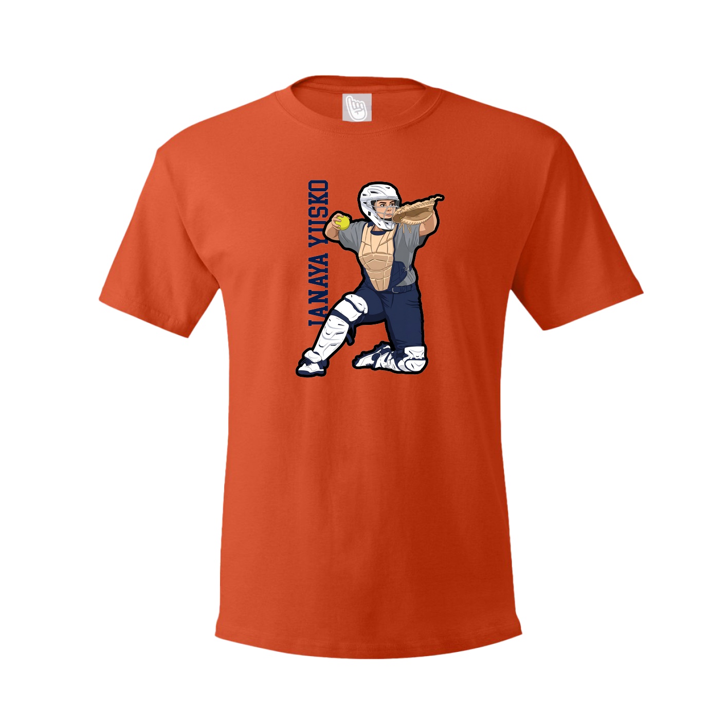 Youth Tee — Name Vertical in Orange
