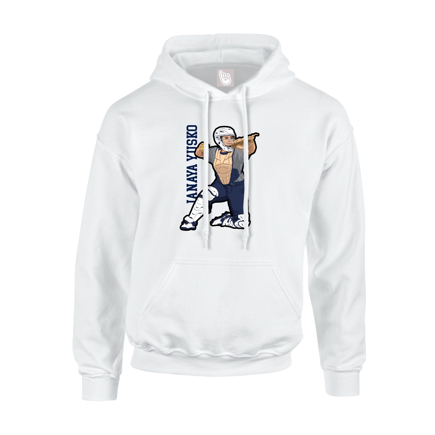 Hoodie — Name Vertical in White