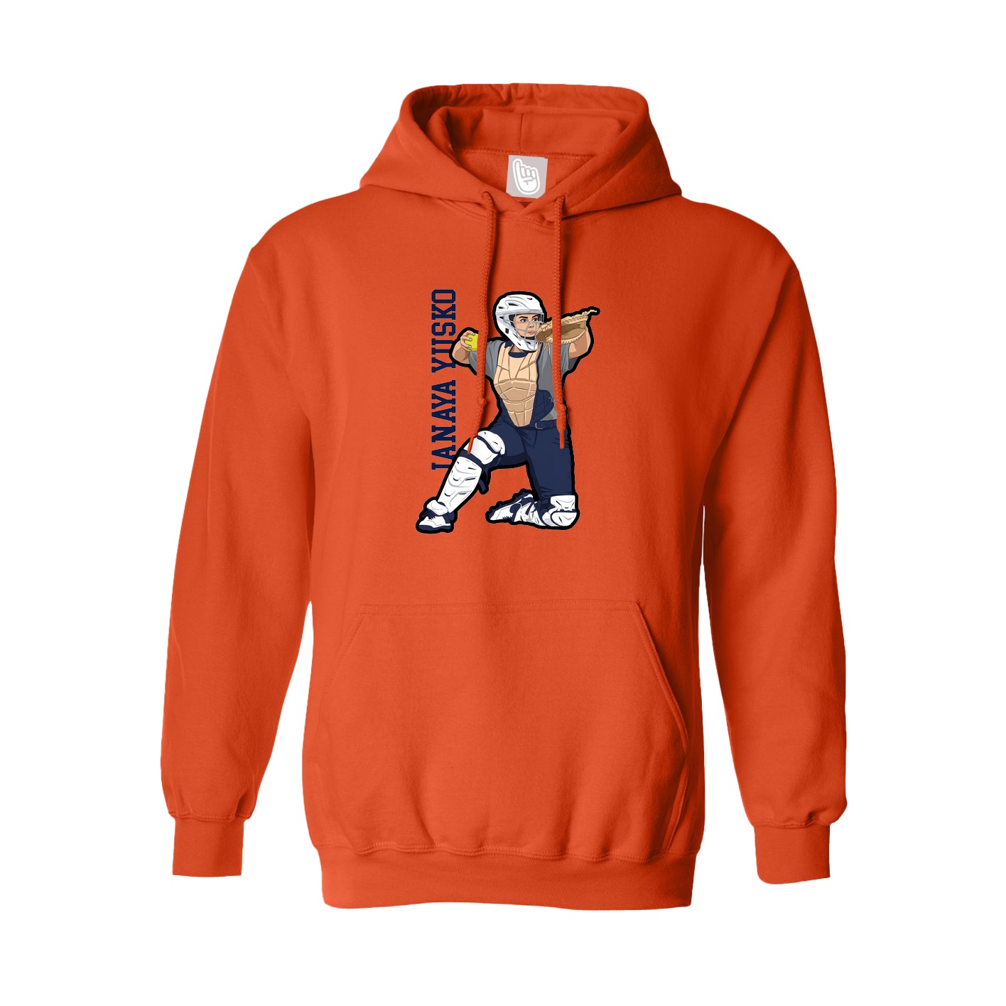 Youth Hoodie — Name Vertical in Orange
