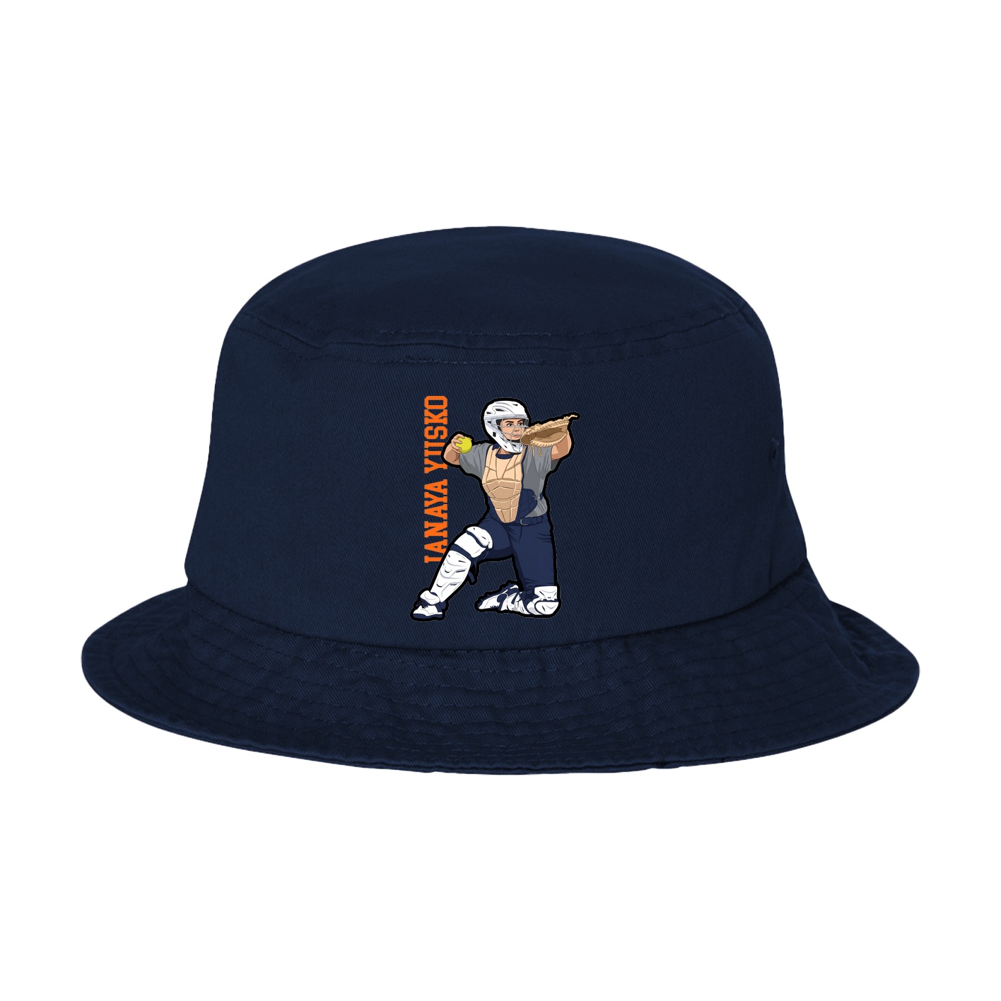 Bucket Cap — Name Vertical in Navy