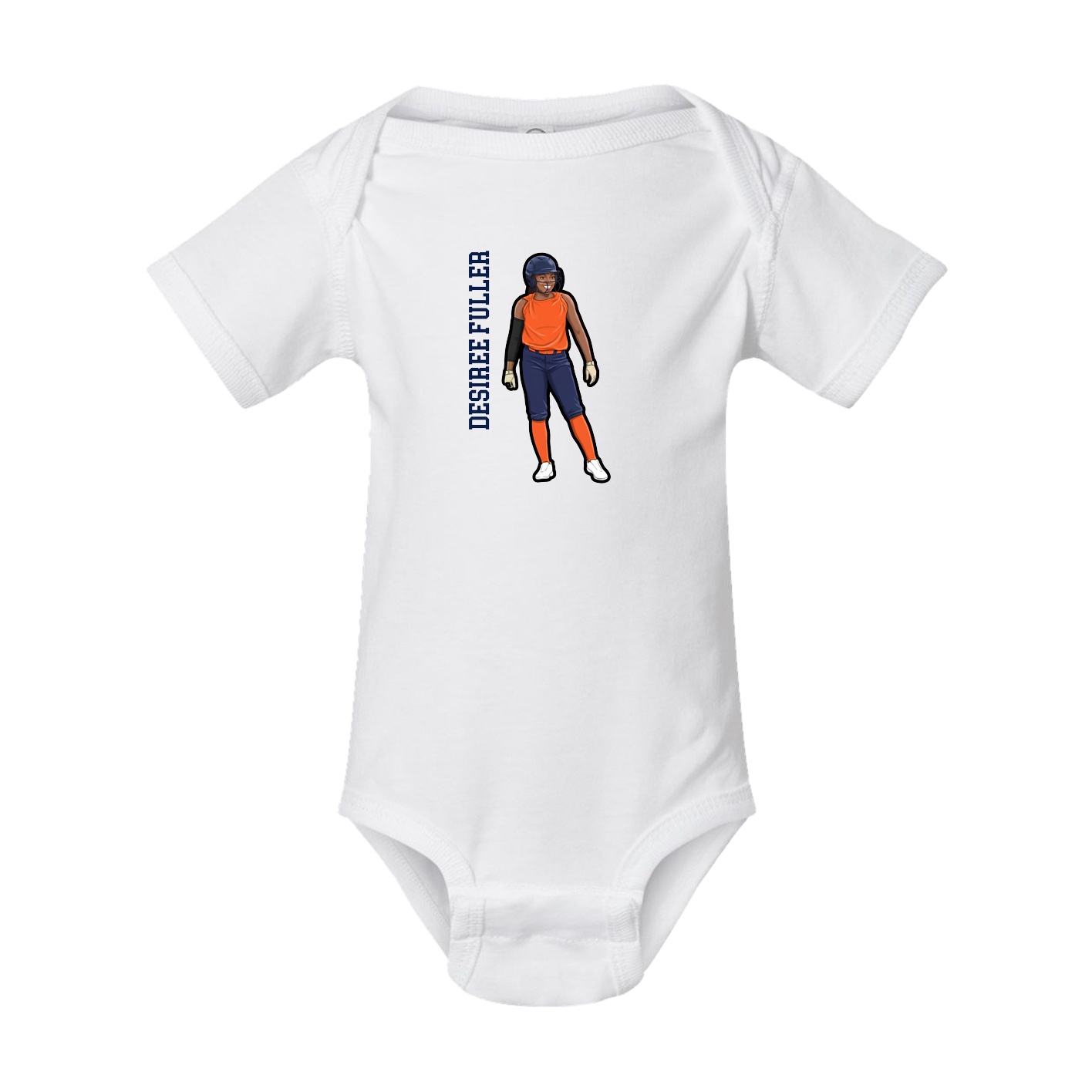 Baby Onesie — Name Vertical in White