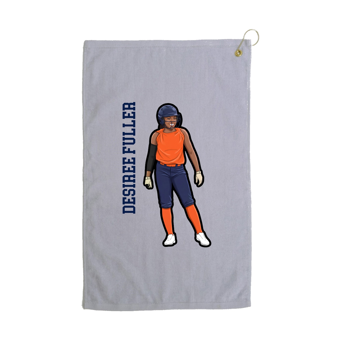 Golf Towel — Name Vertical in Grey
