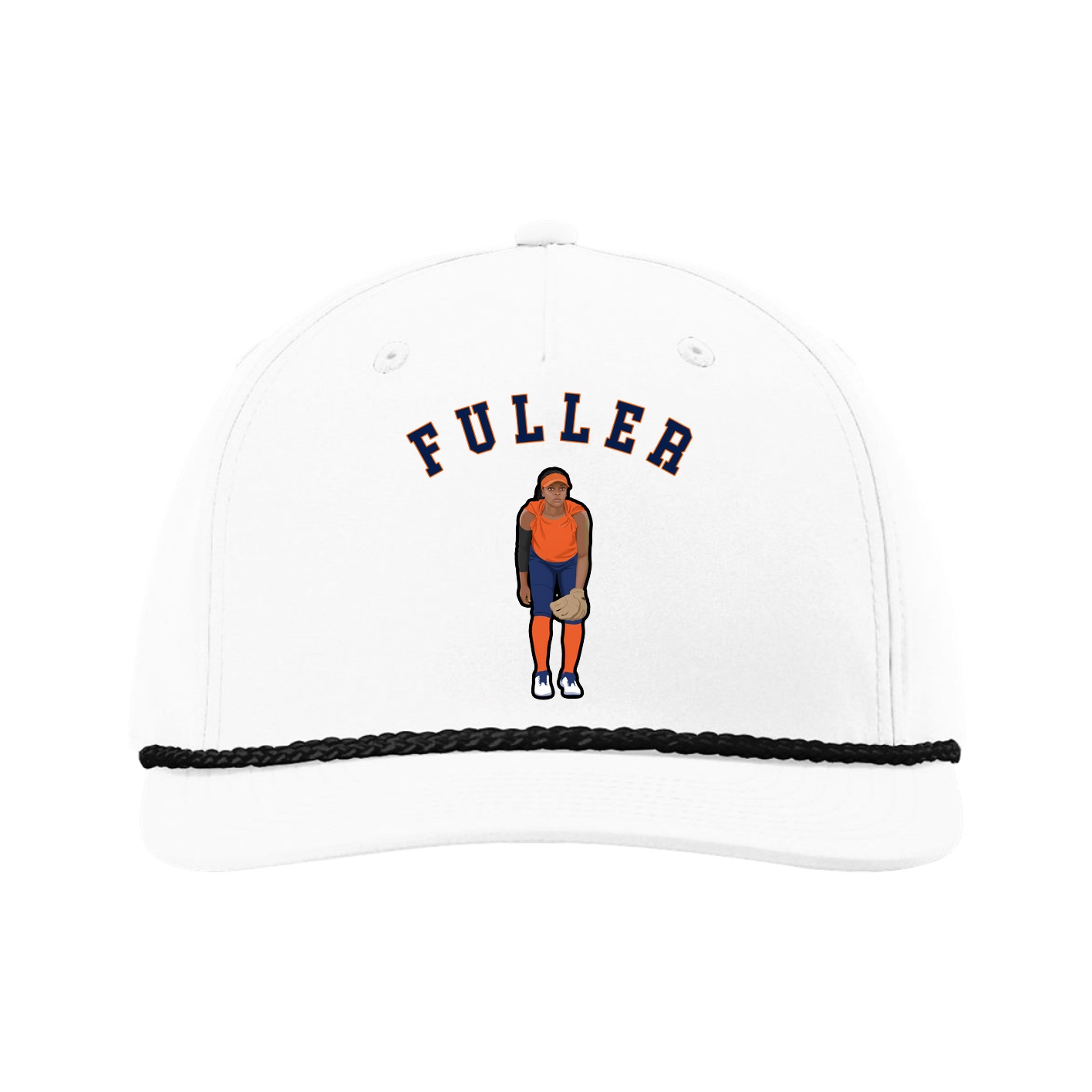 Five-Panel Classic Rope Cap — Shirsey Arch in White