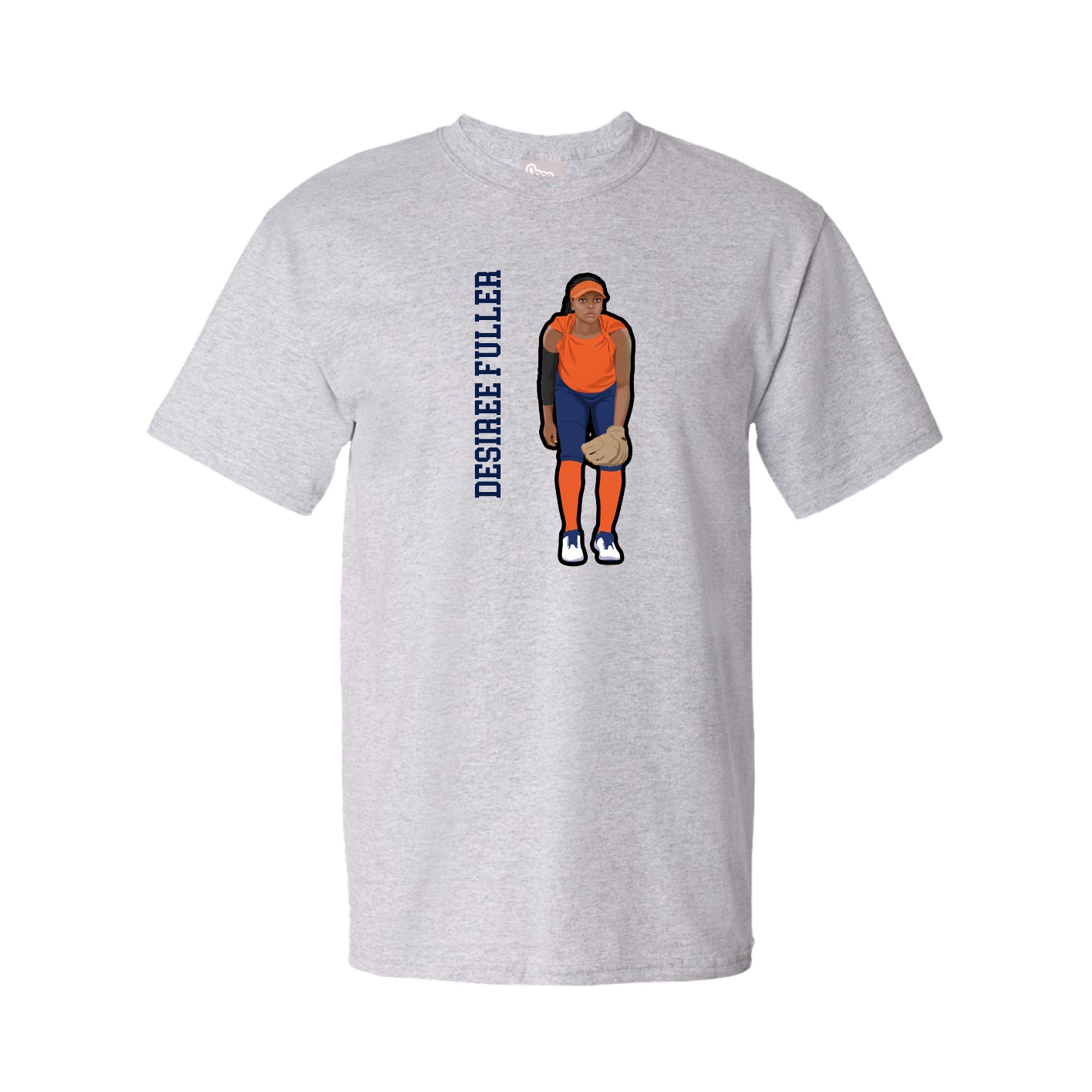Youth Tee — Name Vertical in Grey