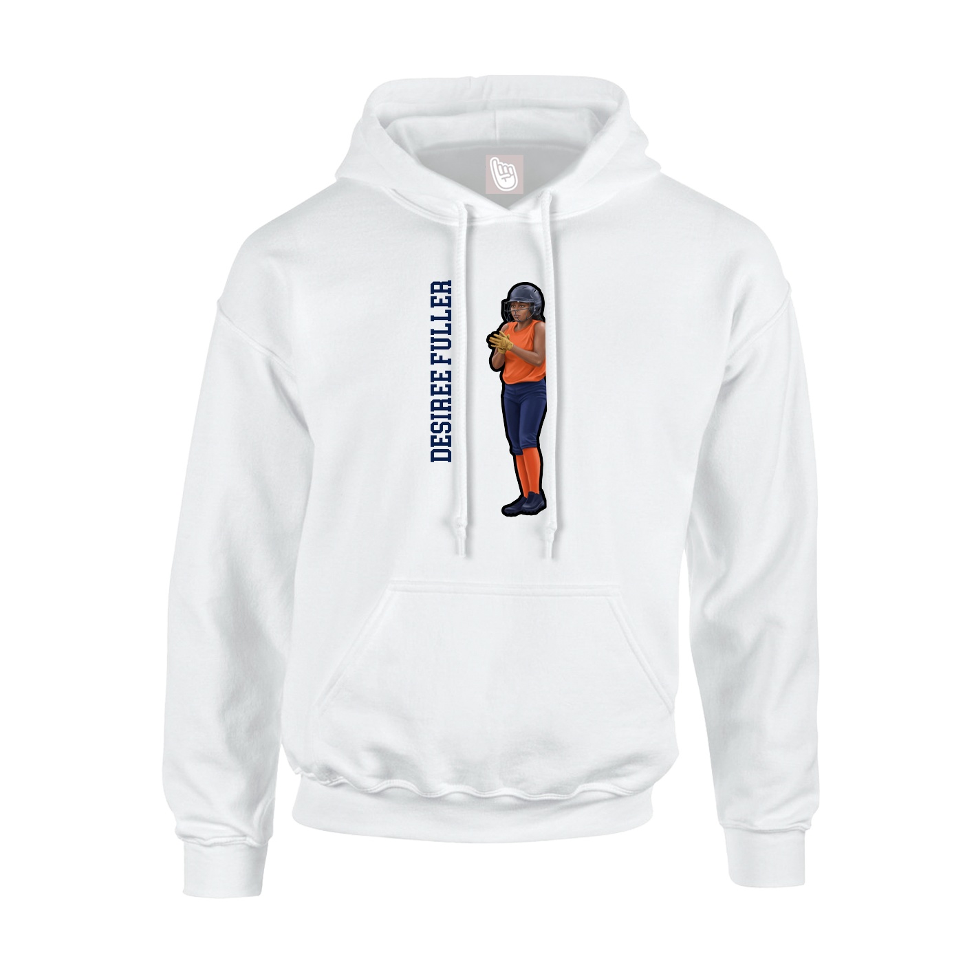 Youth Hoodie — Name Vertical in White