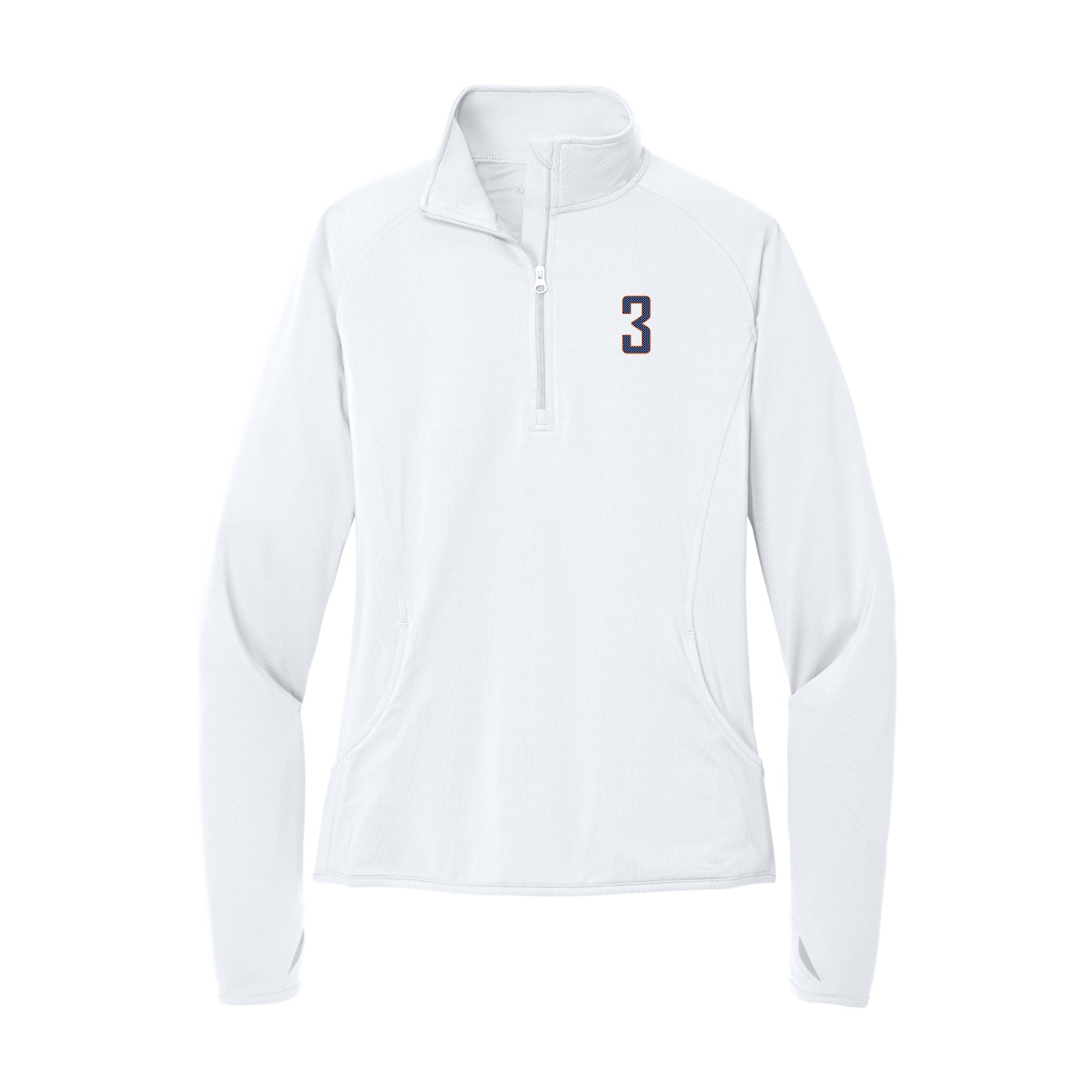 Women's Q-Zip Pullover — Front Shirsy in White