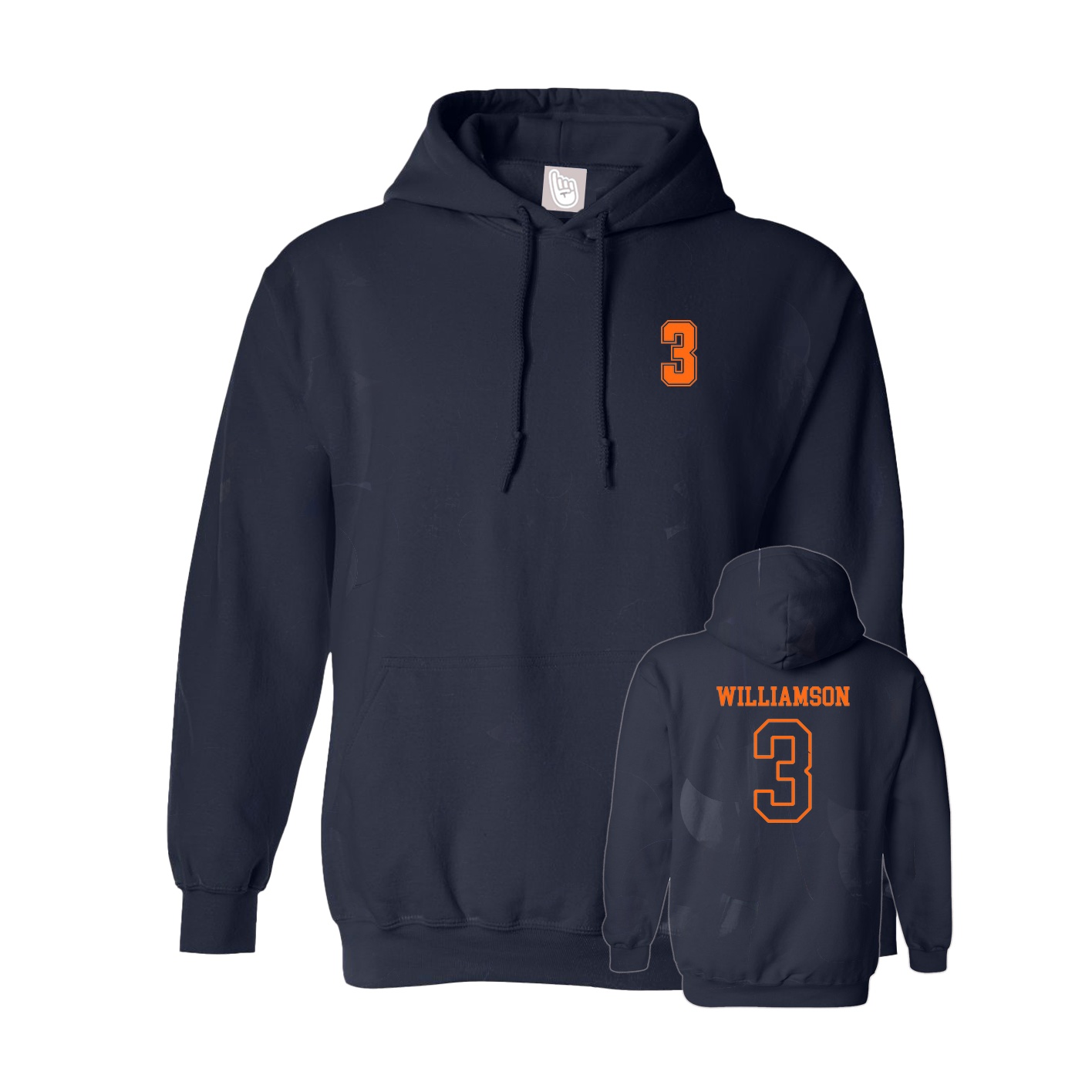 Youth Hoodie — Chest Back in Navy