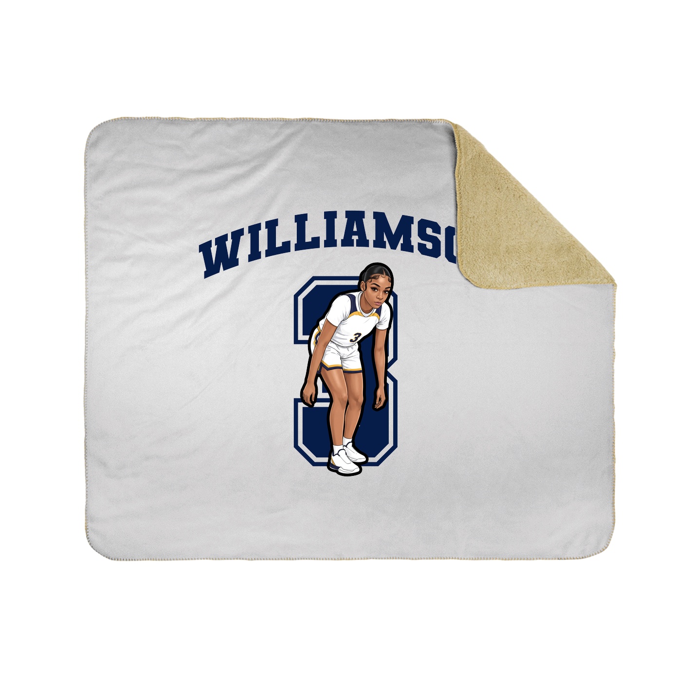 Throw Blanket — Number in White