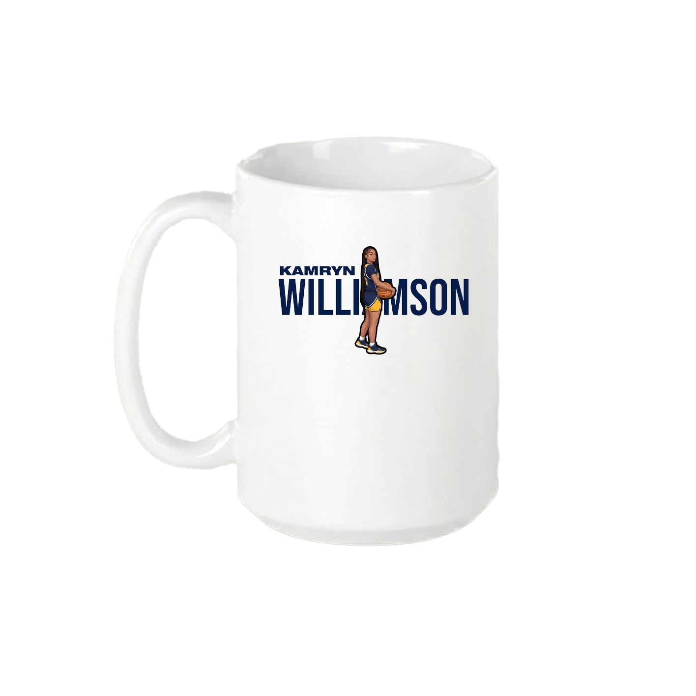 15oz Coffee Mug — Player Name in White
