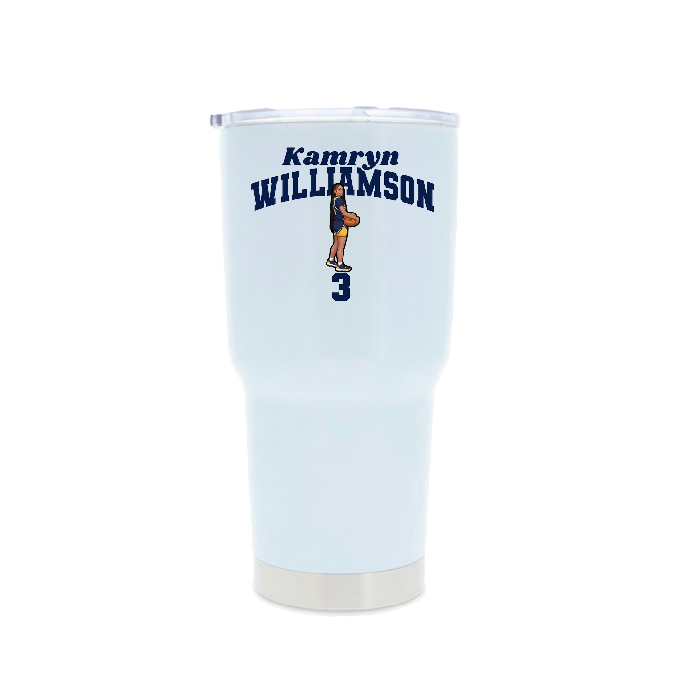 30oz Stainless Steel Tumbler — Signature Arch in White