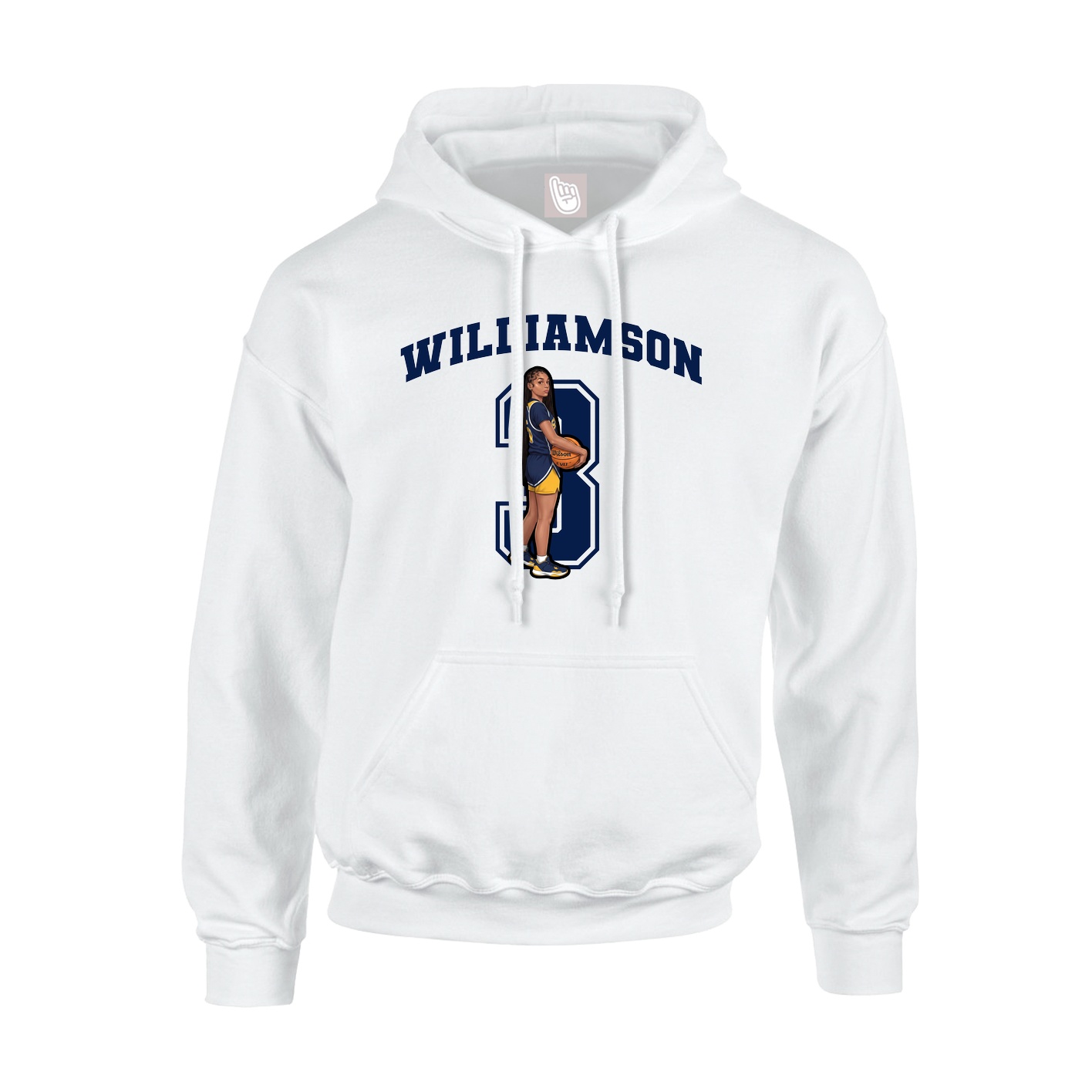 Youth Hoodie — Number in White