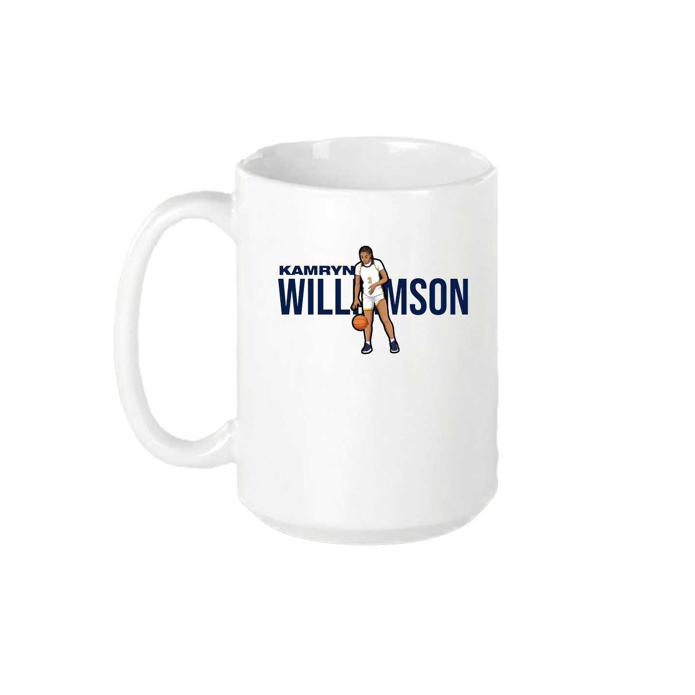 15oz Coffee Mug — Player Name in White