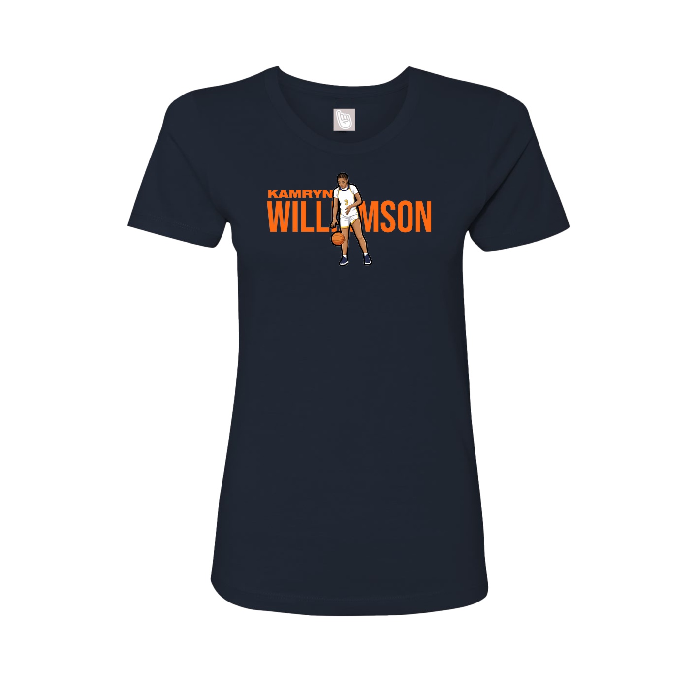 Fitted Women's Tee — Player Name in Navy