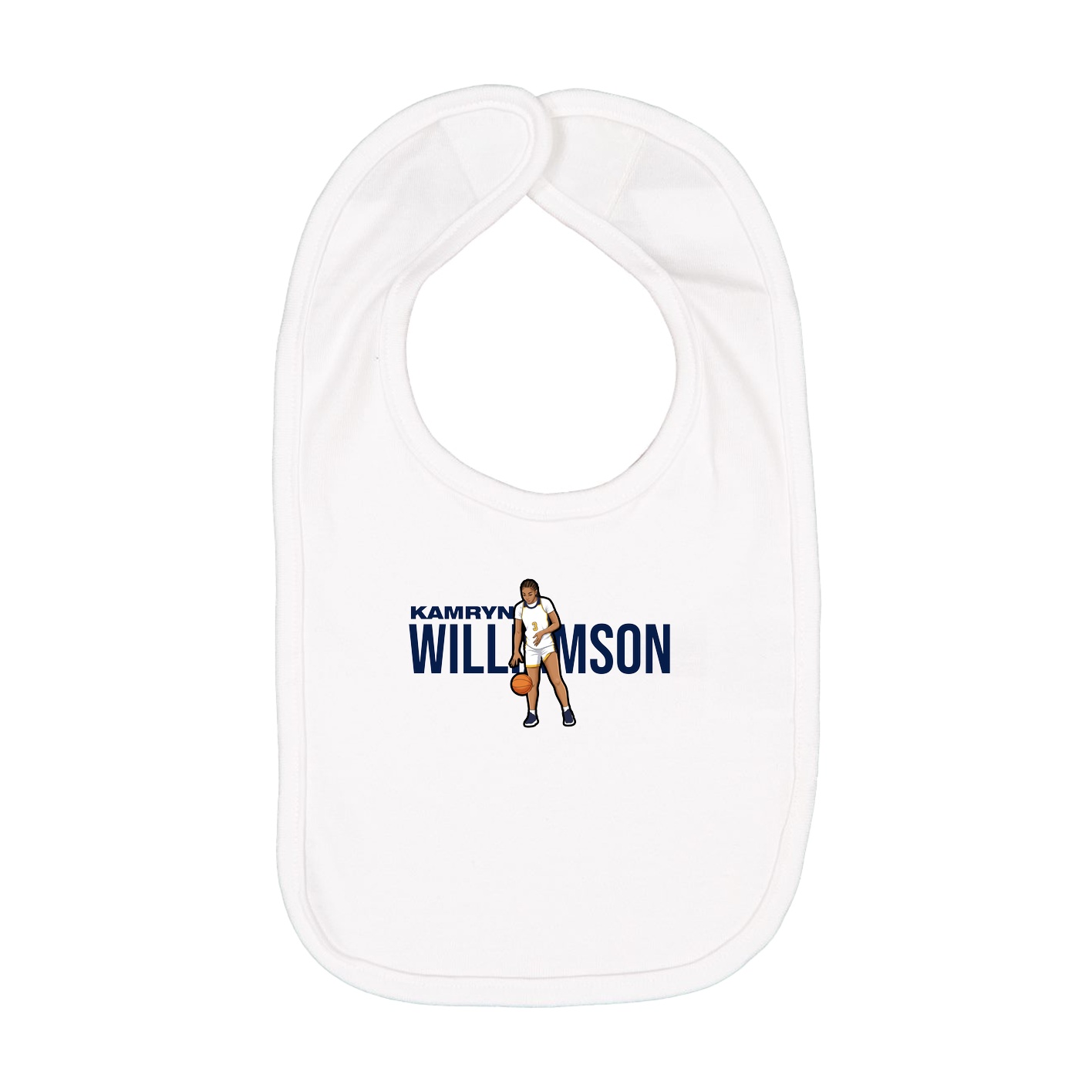 Infant Bib — Player Name in White