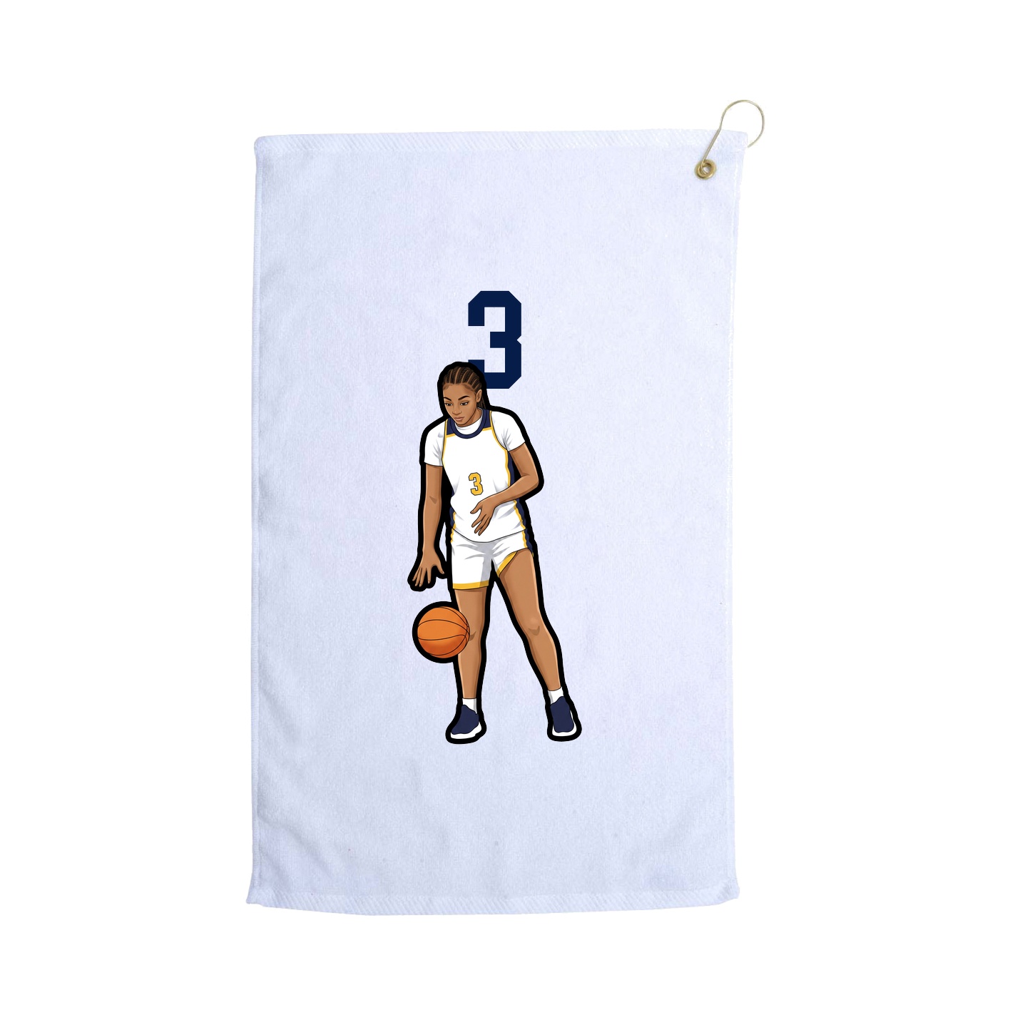 Golf Towel — Number Top in White