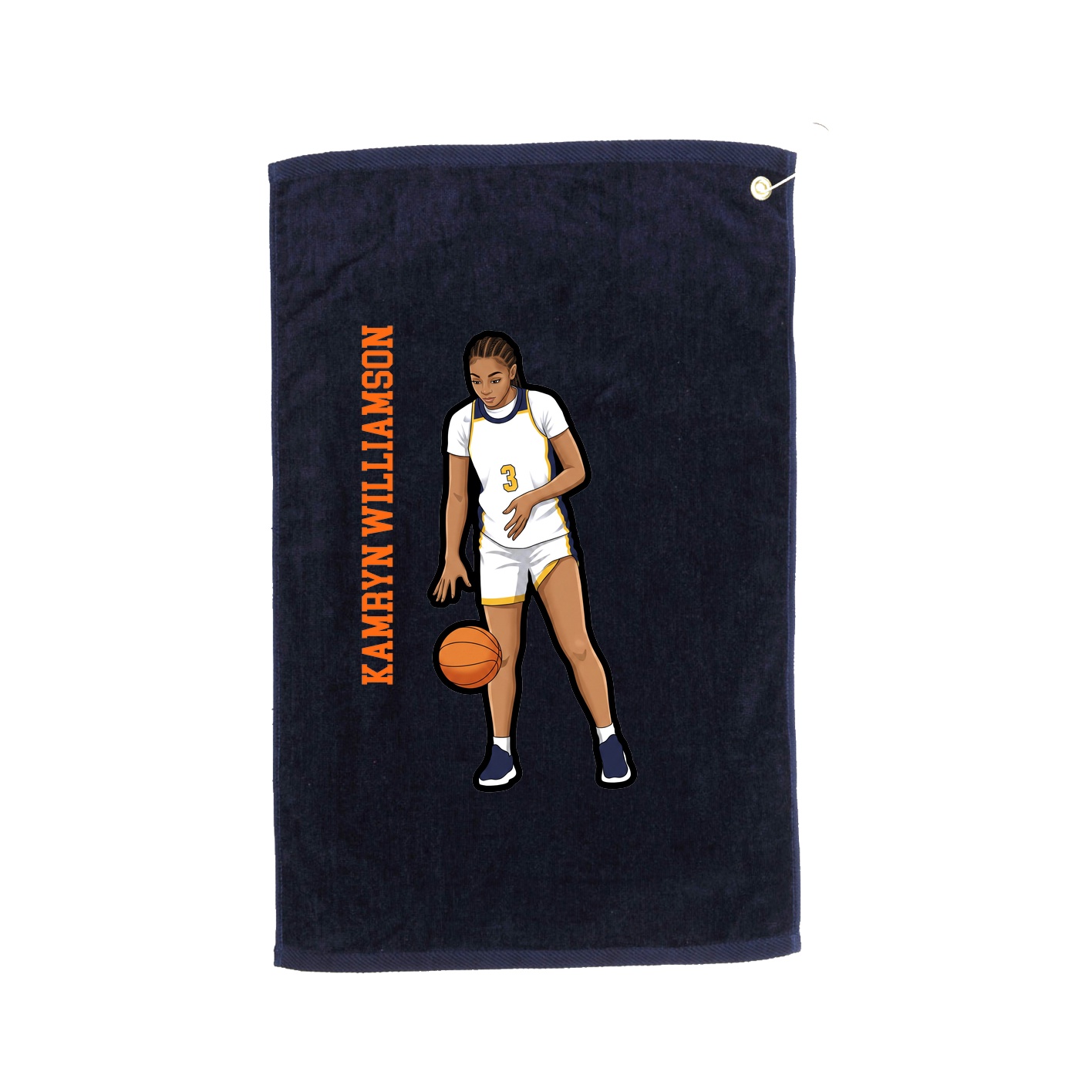 Golf Towel — Name Vertical in Navy