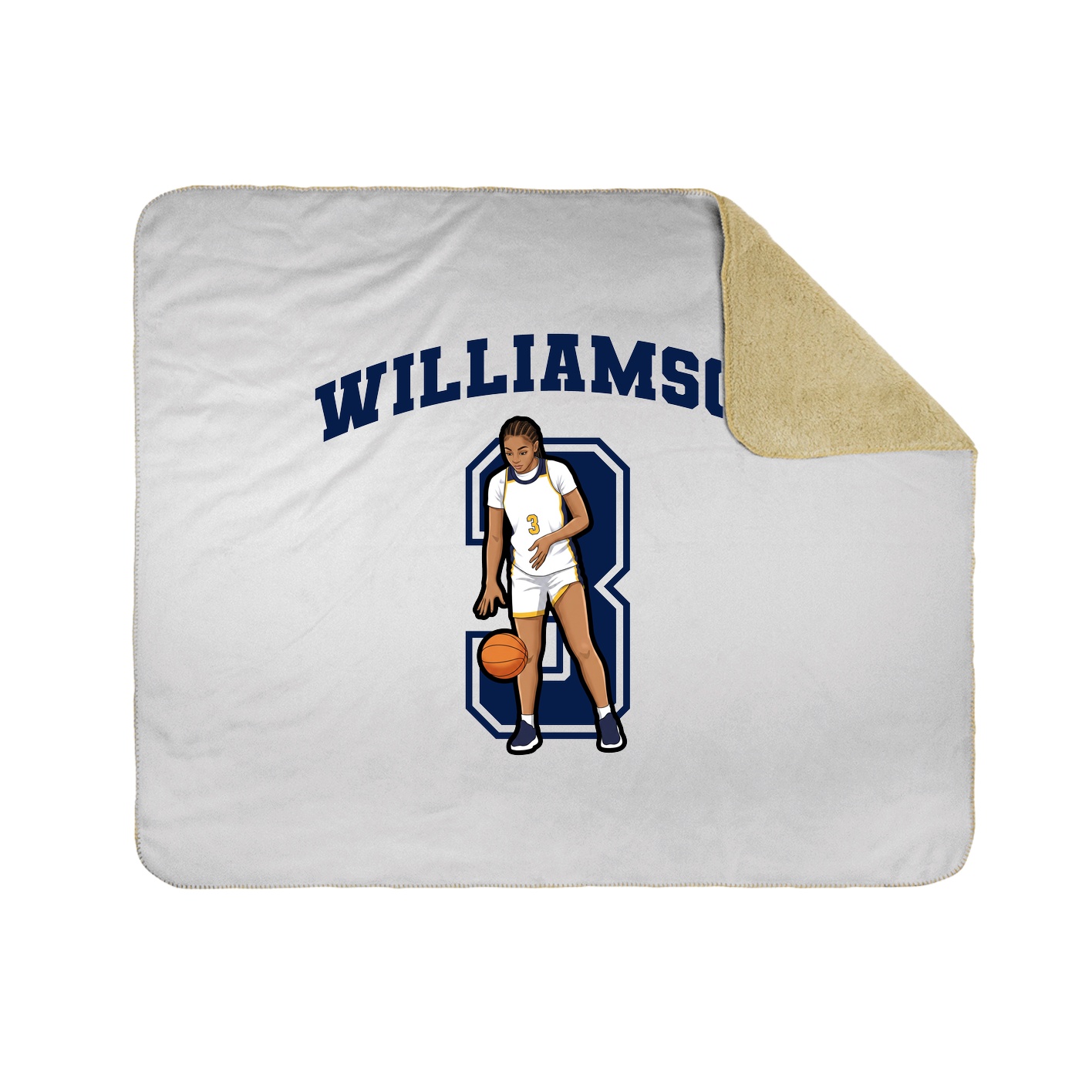 Throw Blanket — Number in White