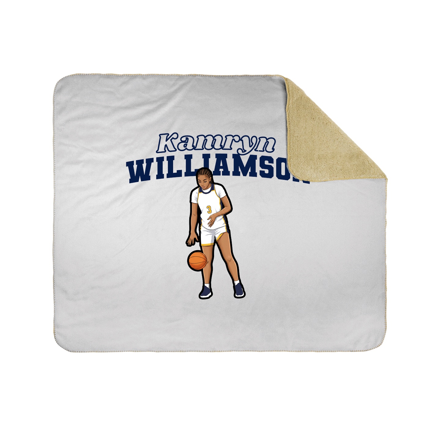Throw Blanket — Name Arch in White