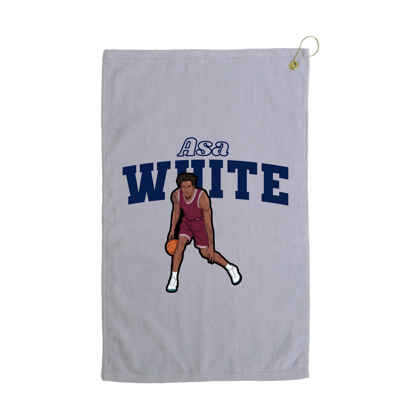 Golf Towel — Name Arch in Grey
