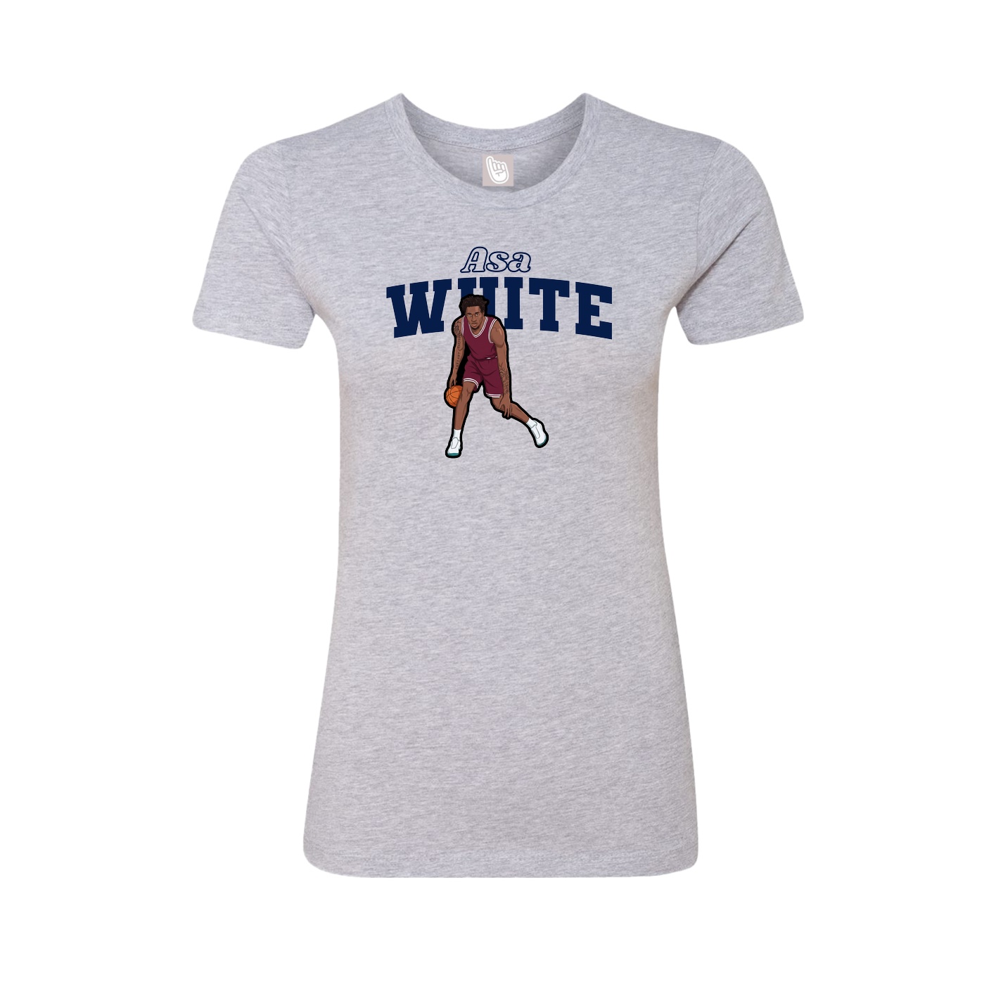 Fitted Women's Tee — Name Arch in Grey