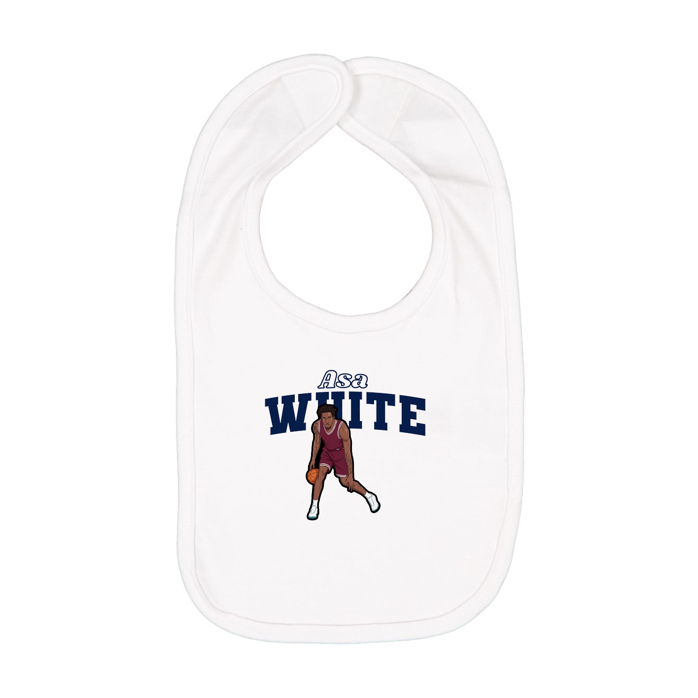 Infant Bib — Name Arch in White