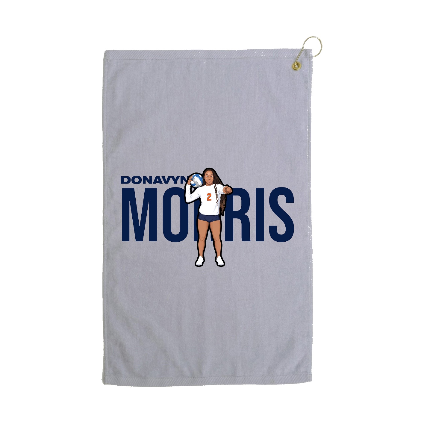 Golf Towel — Player Name in Grey
