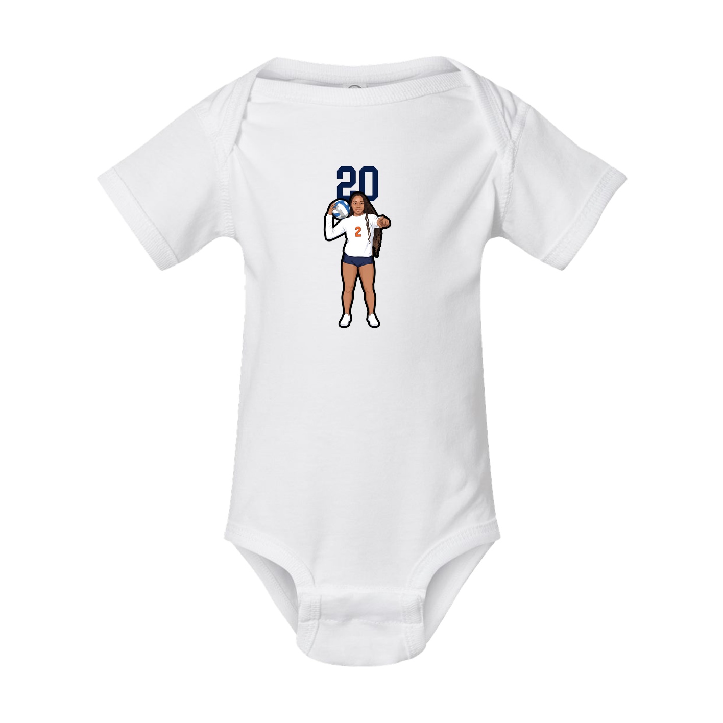 Baby Onesie — Number Top in White