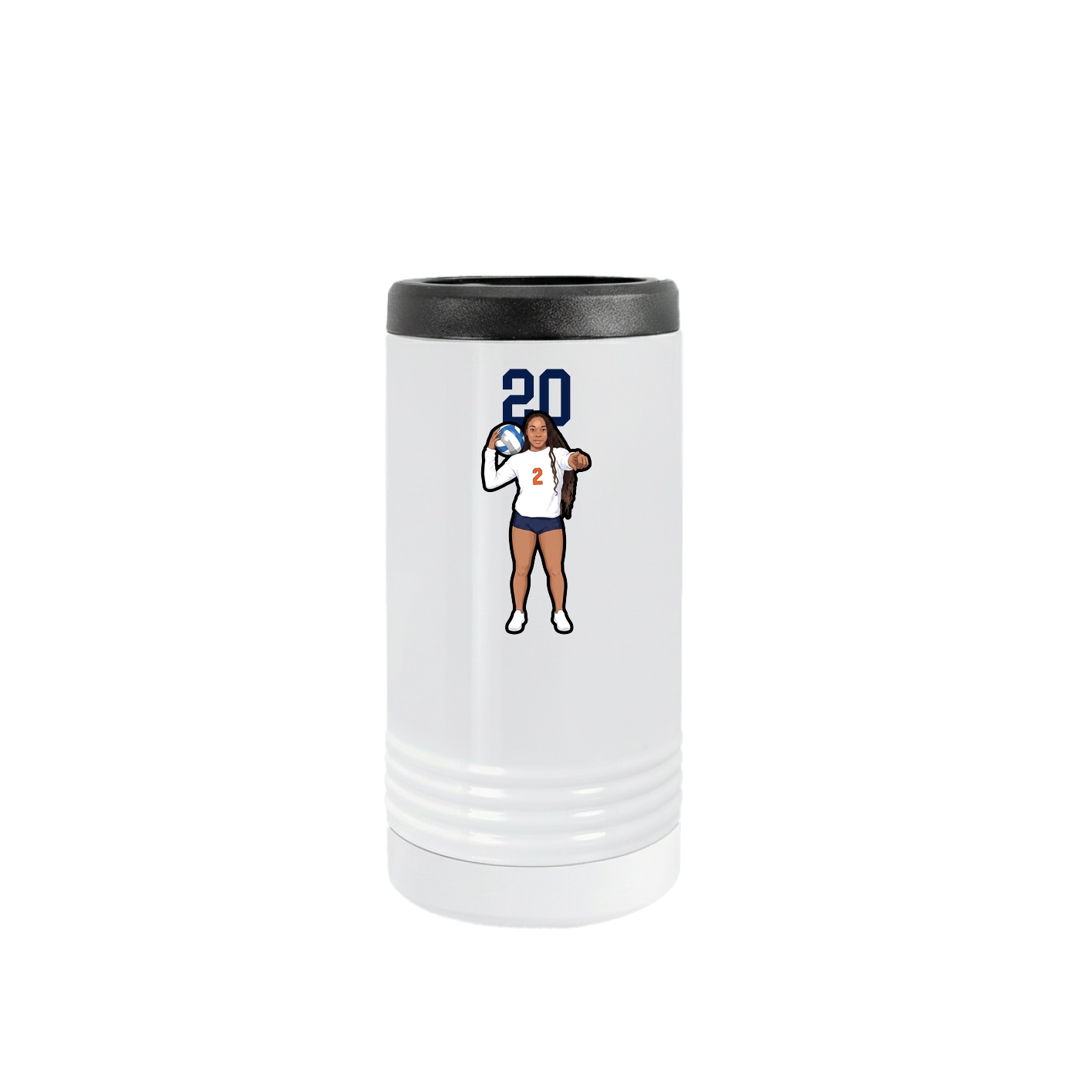 Slim Beverage Holder — Number Top in White