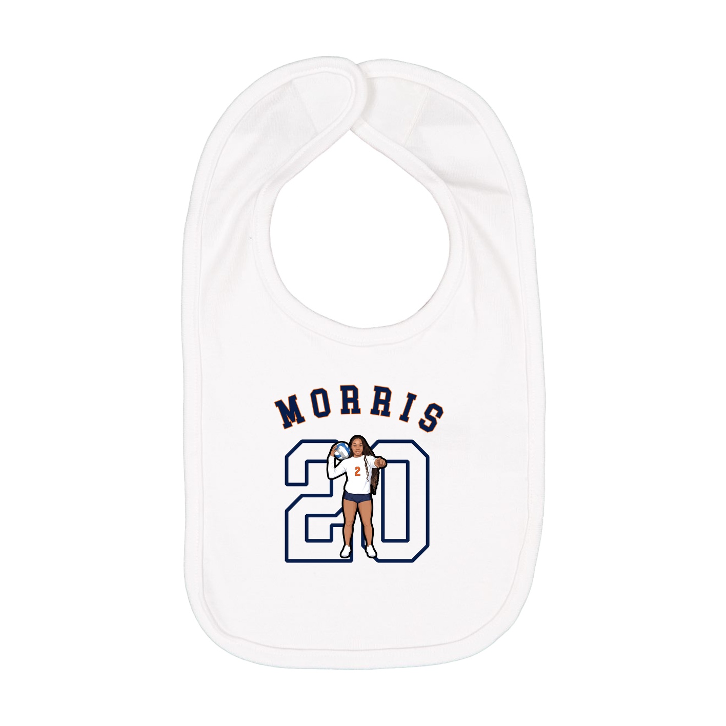 Infant Bib — Shirsey Arch in White