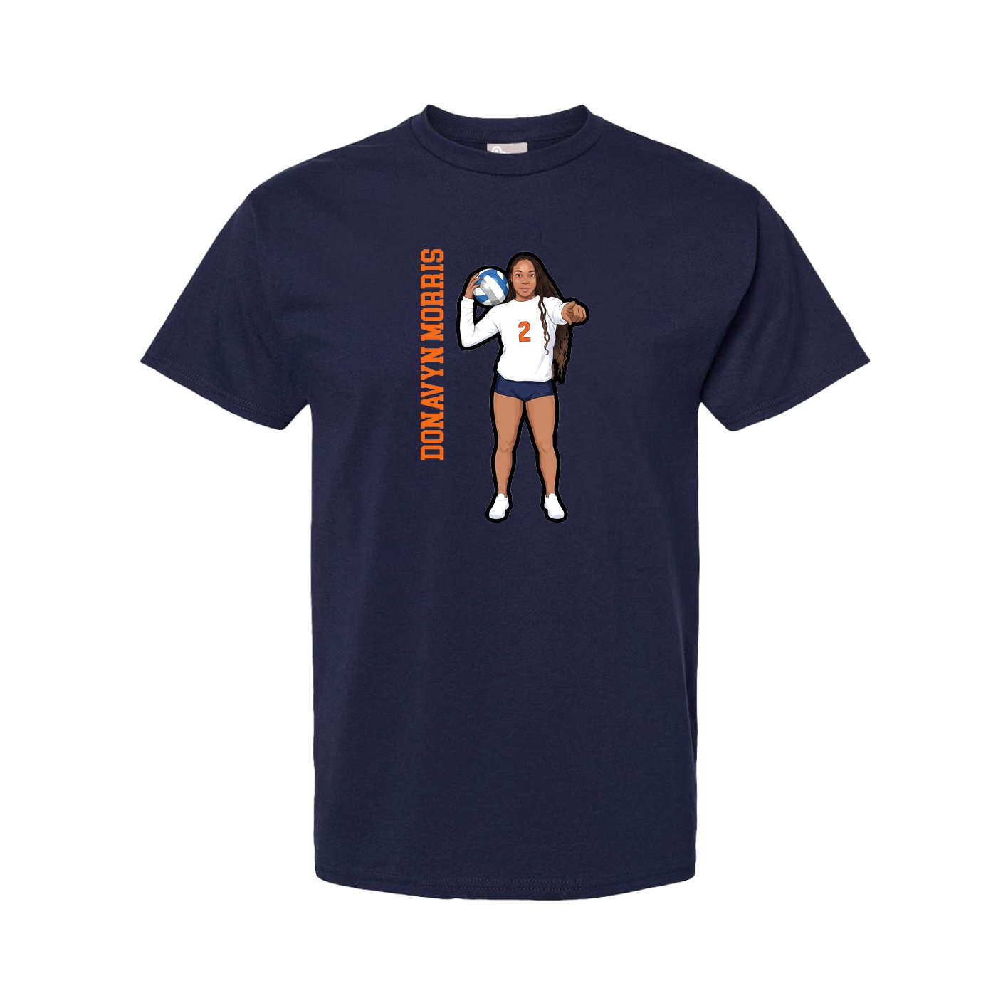 Tee — Name Vertical in Navy