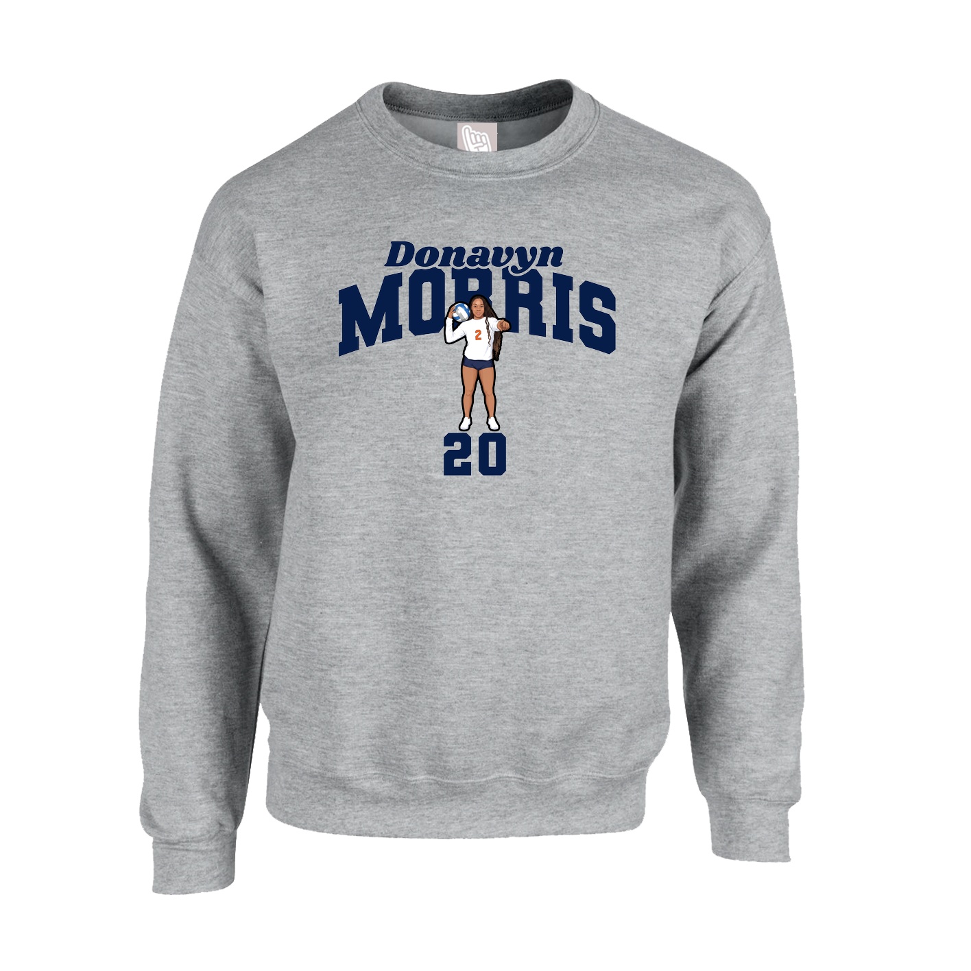Fleece Crew — Signature Arch in Grey
