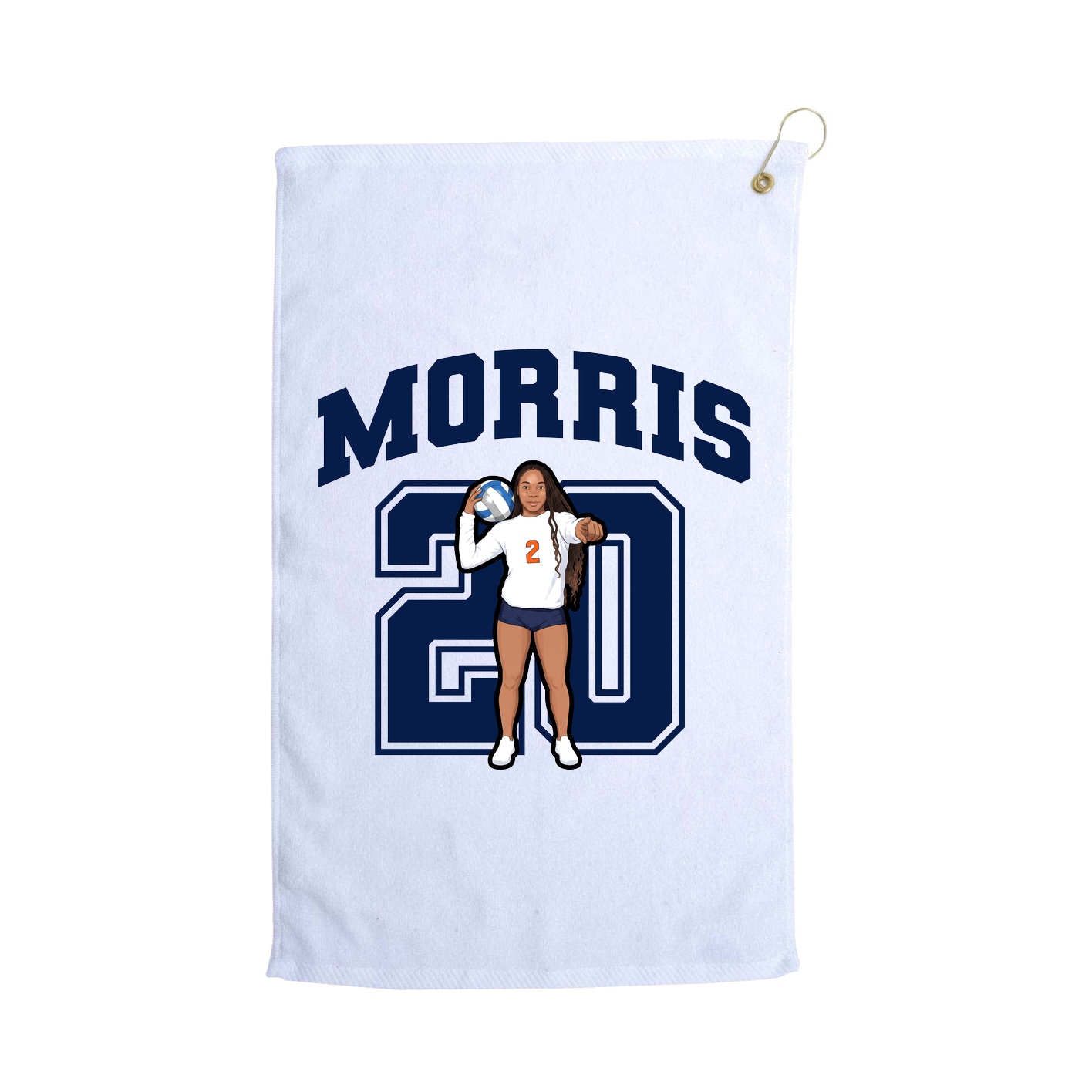 Golf Towel — Number in White