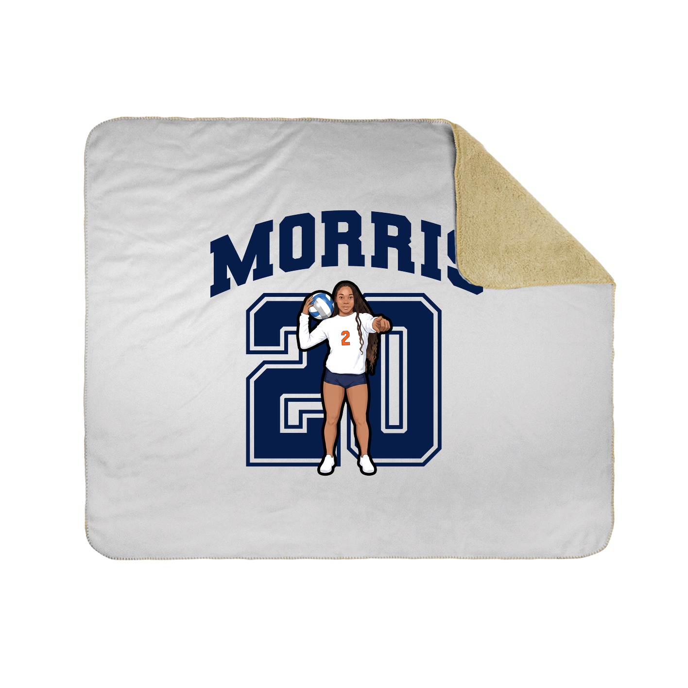 Throw Blanket — Number in White