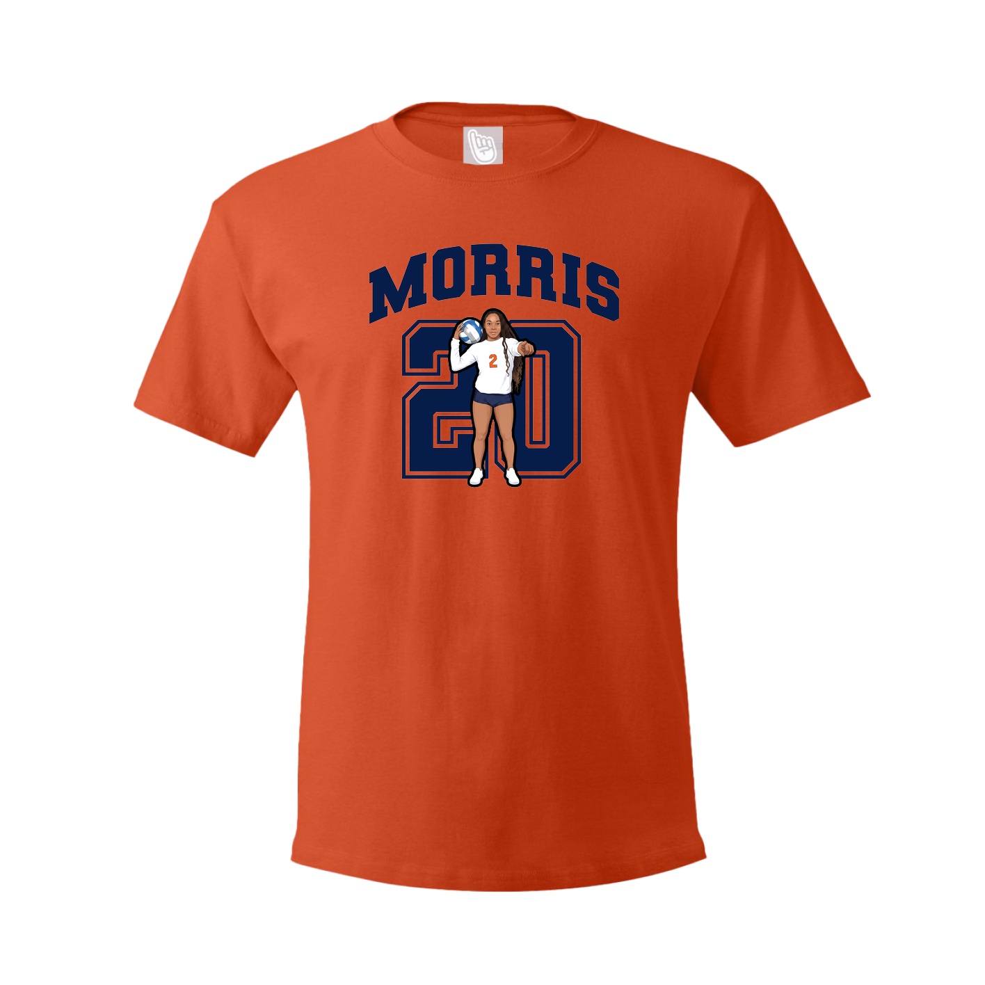 Youth Tee — Number in Orange