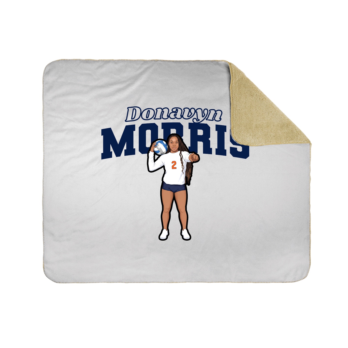 Throw Blanket — Name Arch in White