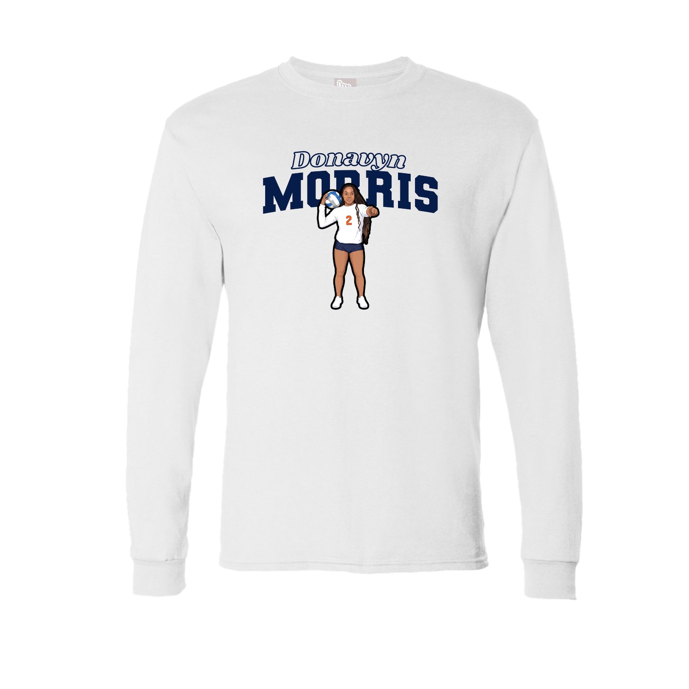 Long Sleeve Tee — Name Arch in White