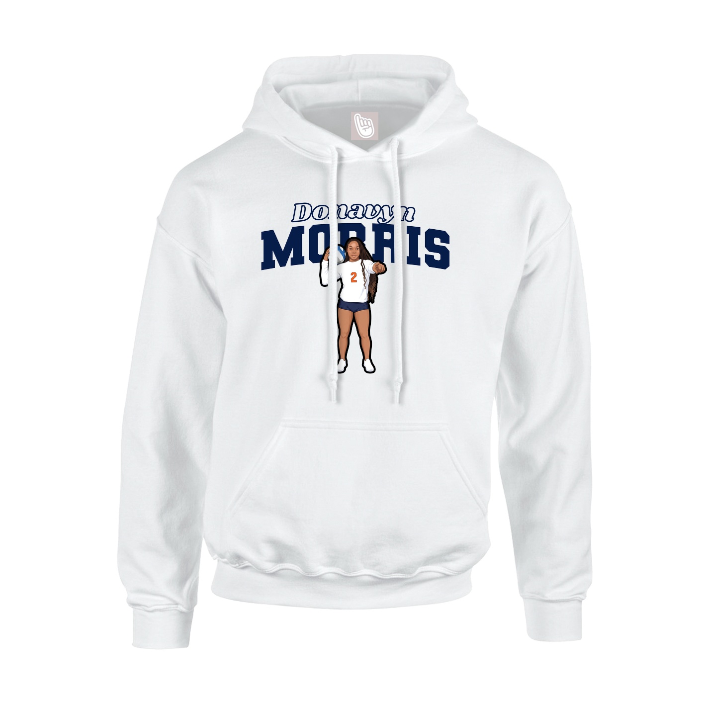 Hoodie — Name Arch in White
