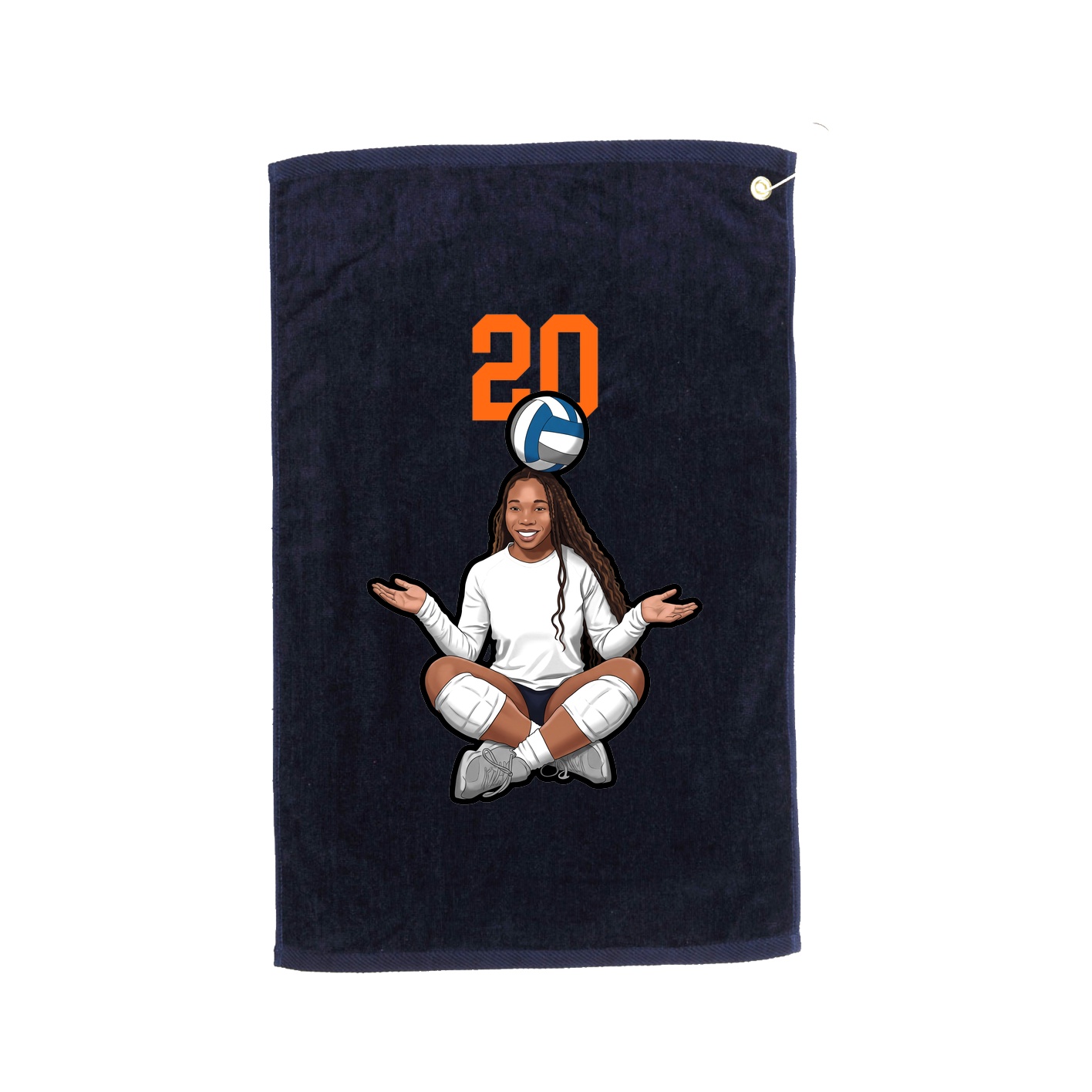 Golf Towel — Number Top in Navy