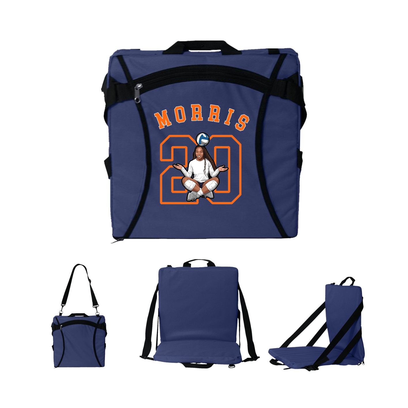 Folding Stadium Seat — Shirsey Arch in Navy