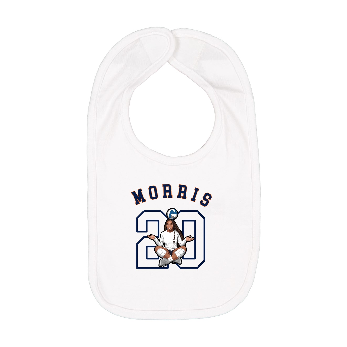 Infant Bib — Shirsey Arch in White