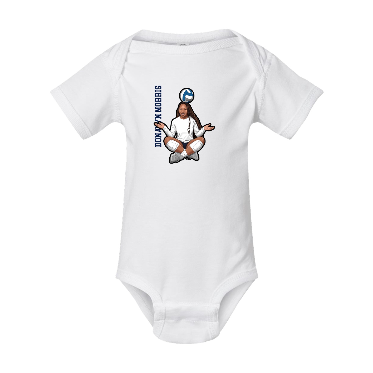Baby Onesie — Name Vertical in White
